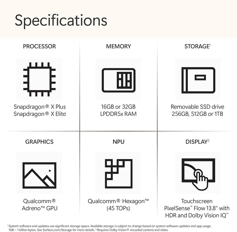 Microsoft Surface Laptop | Copilot+ PC | 13.8” Touchscreen | Snapdragon® X Elite (12 cores) | 16GB Memory | 512GB SSD | 2024 Model, 7th Edition | Black