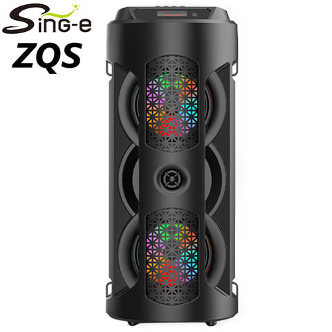 ZQS-4243 Wireless Bluetooth Speaker with Light Wireless Rechargeable Speaker Dual 4 inch TWS Karaoke outdoor Factory