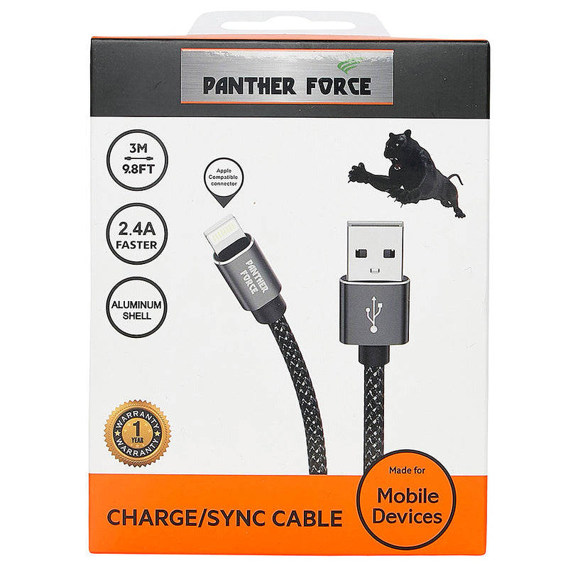 Panther Force 2.4A 3M Cable for iPhone