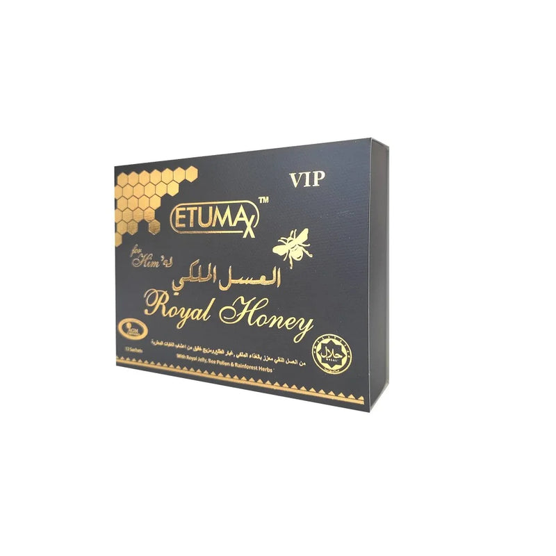 Etumax VIP Royal Wonderful Honey Jelly Bee Pollen Rainforest Herbs Mesir Paste 12 Sachets Men 15g Each